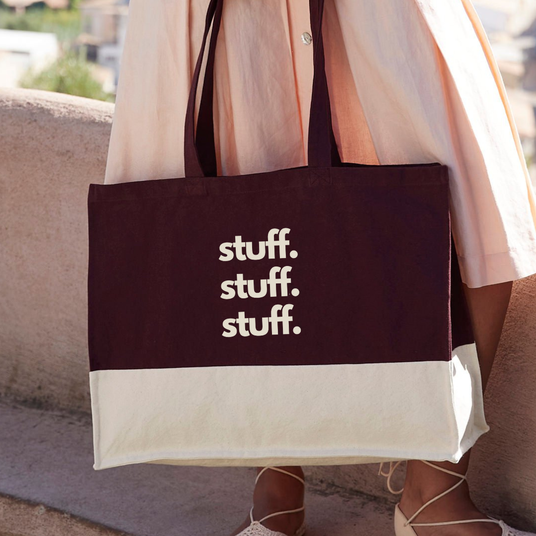Stuff Stuff Stuff Beach Bag - Oxblood