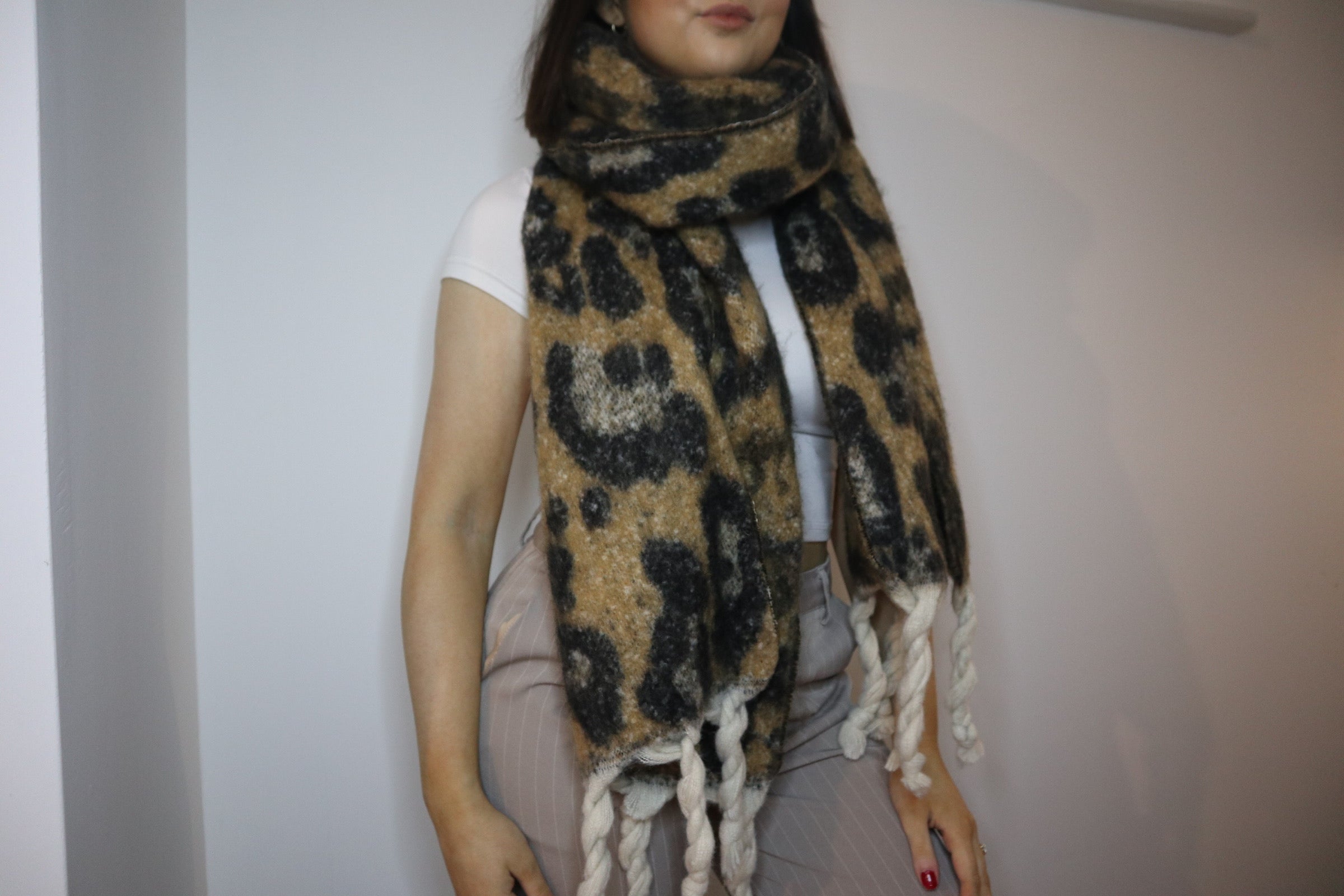 Brown Leopard Print Chunky Blanket Scarf – Ted Stitch Limited