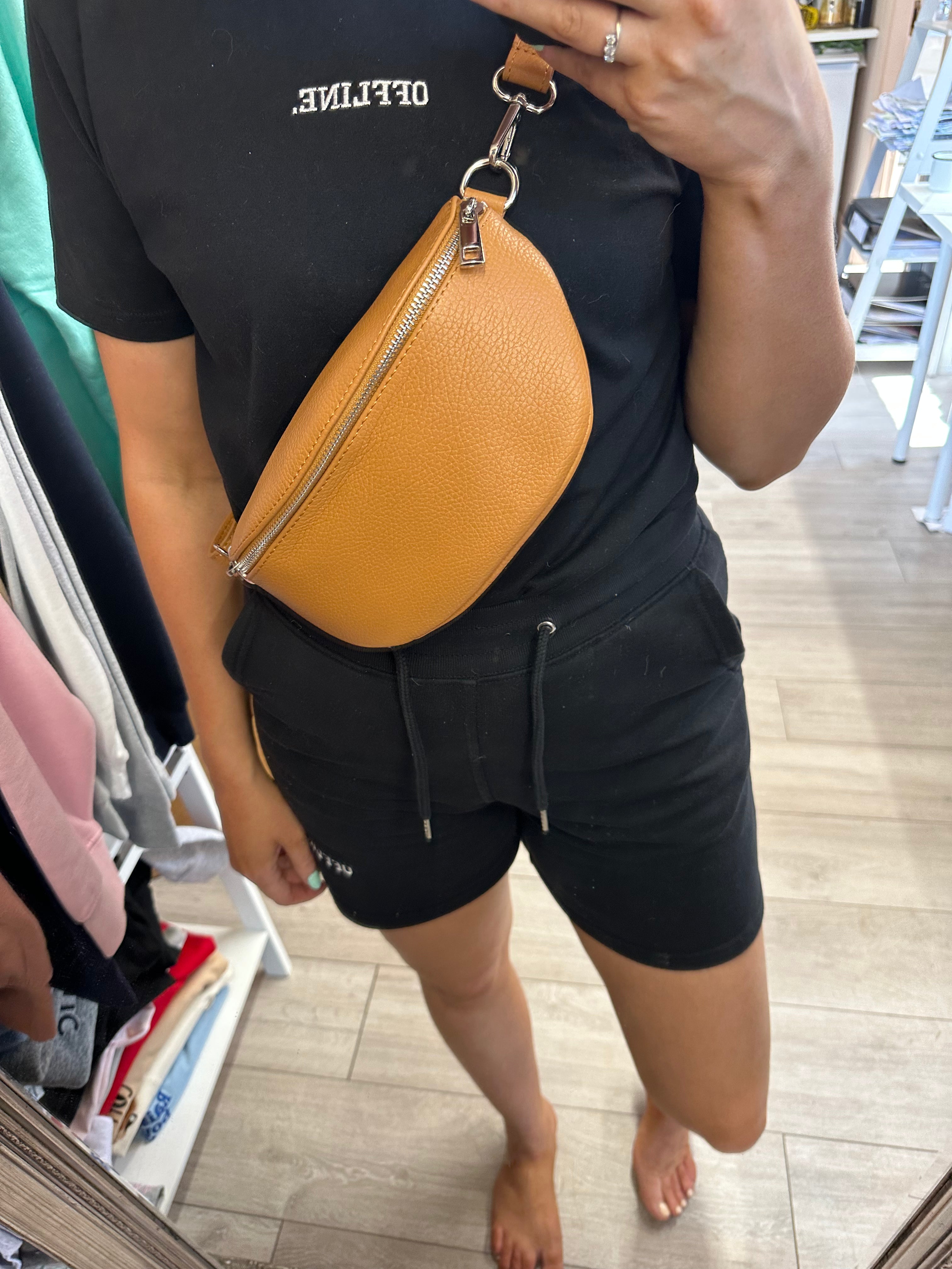 Tan leather bum bag on sale