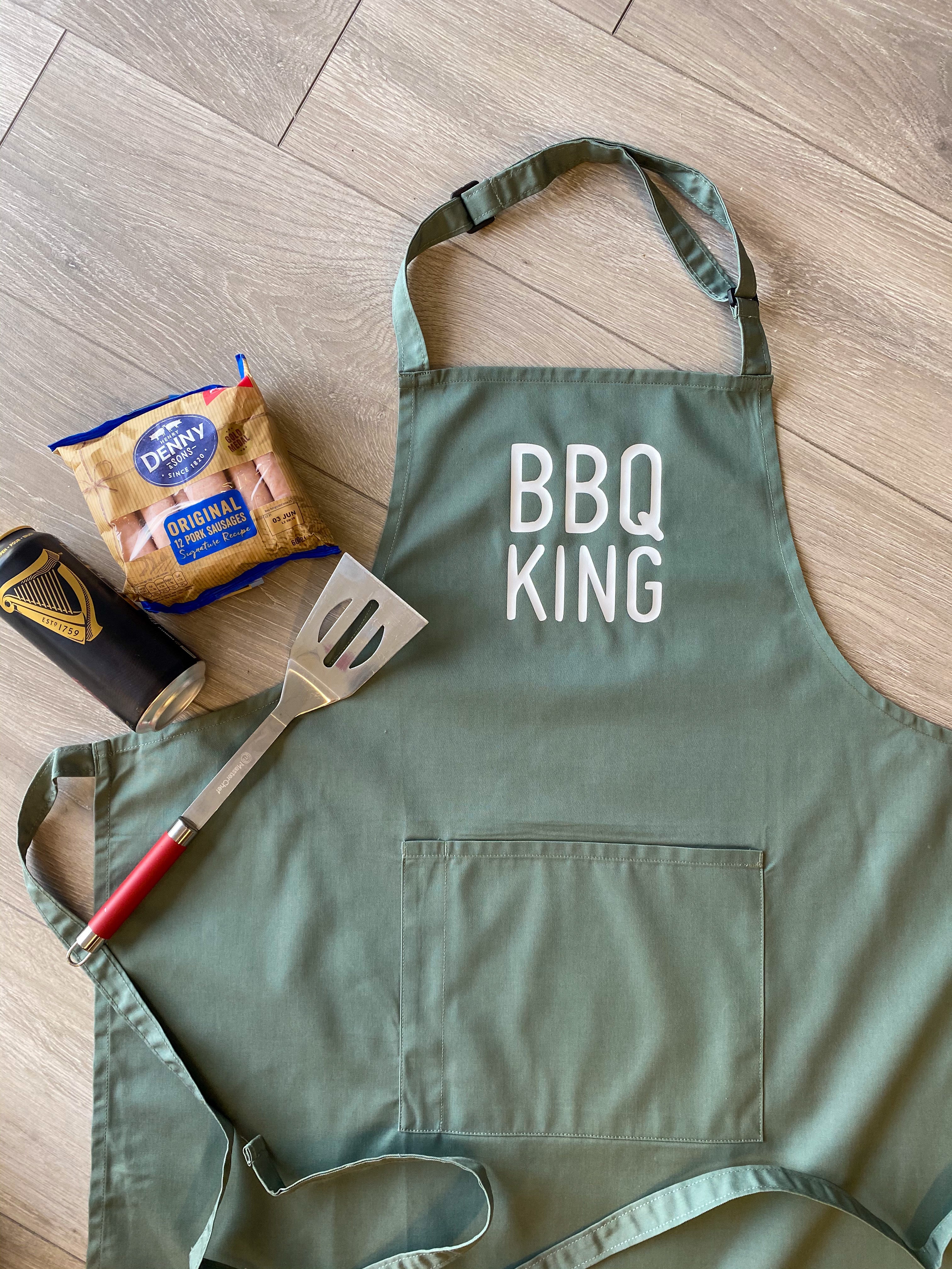 BBQ King Sage Green Apron | Ted & Stitch