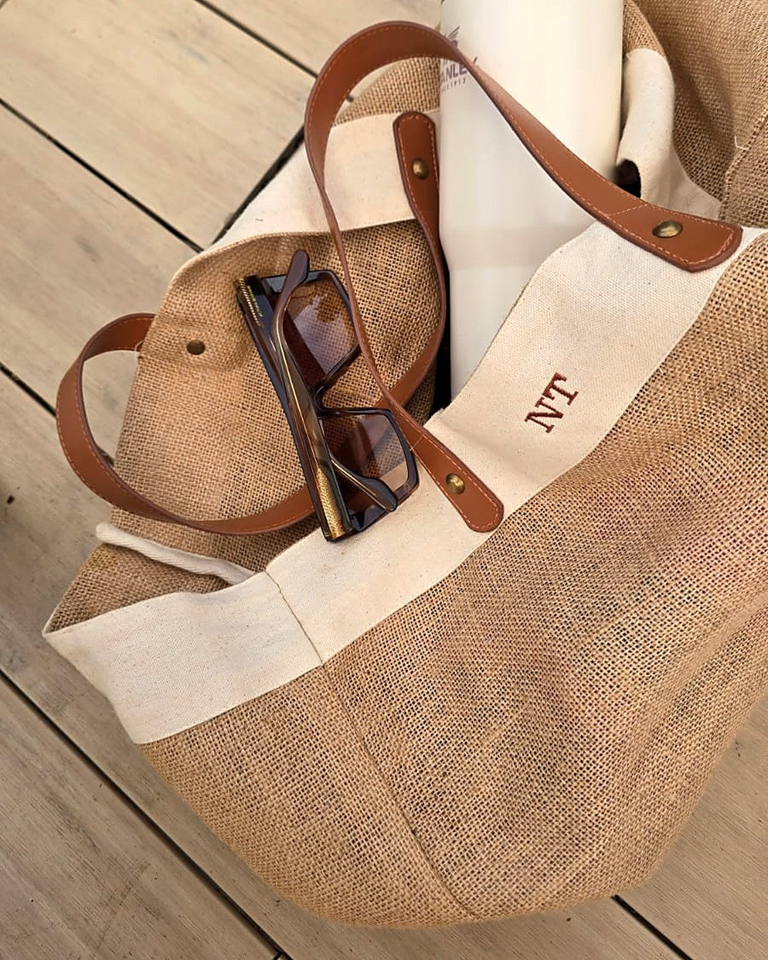 The Monogram Jute Shopper