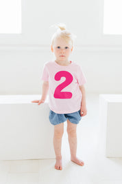 Unisex Birthday Milestone Number T-shirt Age 1 & 2