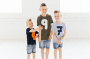 Birthday Milestone Number T-shirt Age 3-12