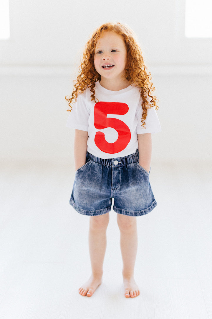 Birthday Milestone Number T-shirt Age 3-12