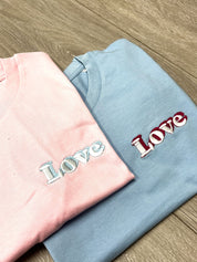 SUMMER SAMPLE SALE Blue 'LOVE' Tshirt - XXS, M