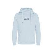 Embroidered 'Baltic' Crossneck hoodie, Baby Blue with Navy Stitching