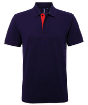 Men's classic fit contrast polo