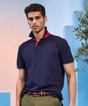 Men's classic fit contrast polo