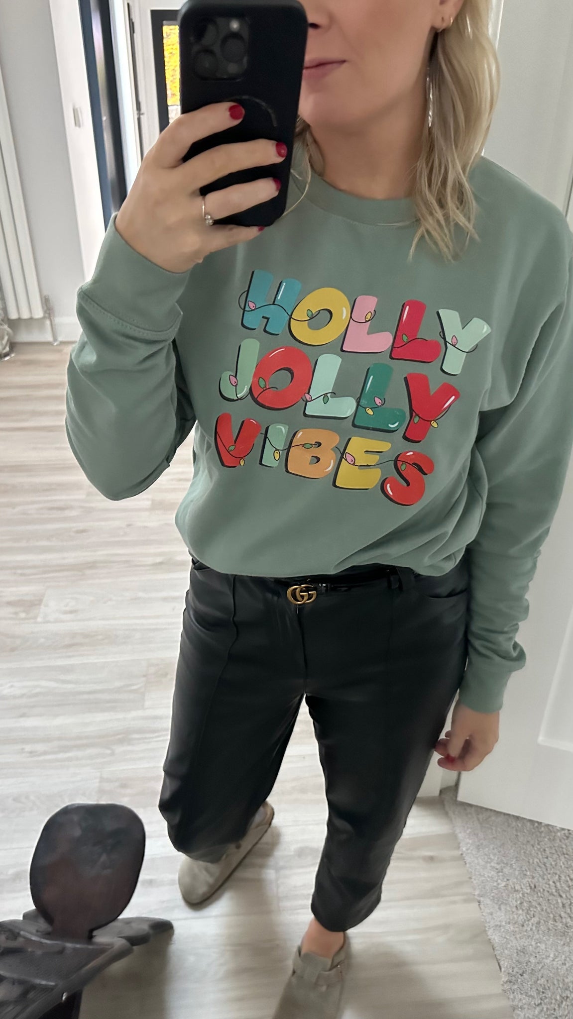SAMPLE SALE Holly Jolly Vibes Christmas Jumper Size Adults S