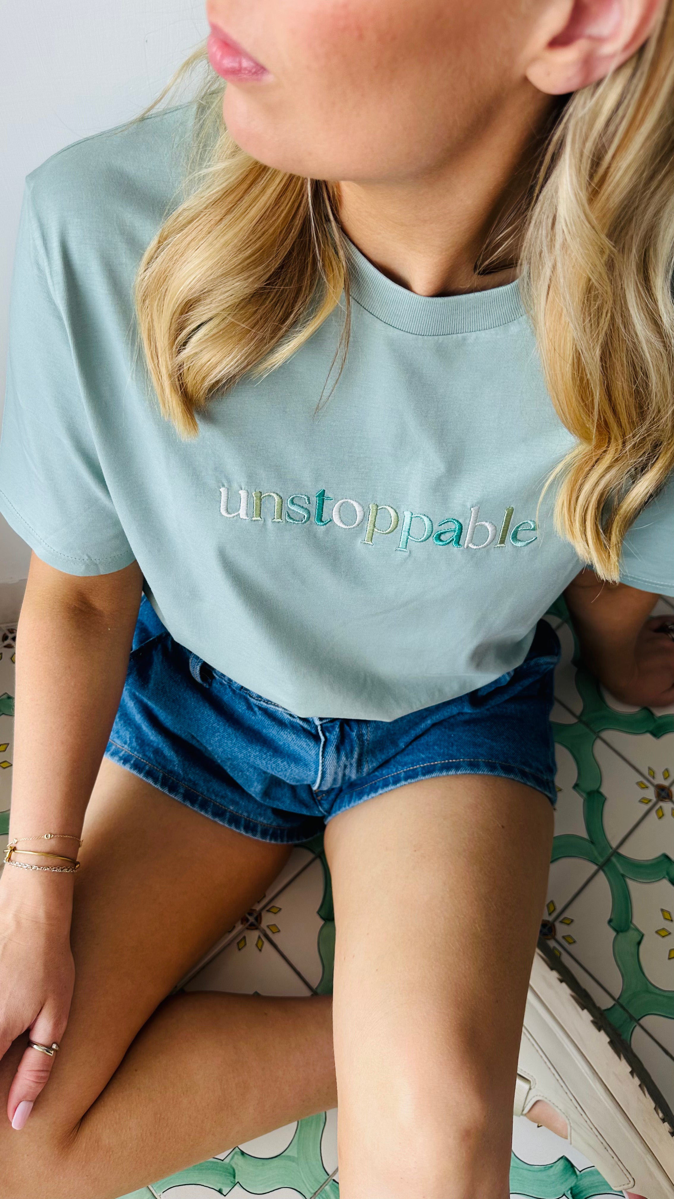 Unstoppable Sage Embroidered Unisex T-shirt