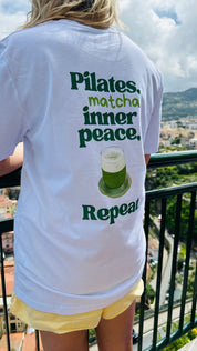 Pilates, Matcha, Inner Peace, Repeat Unisex T-shirt
