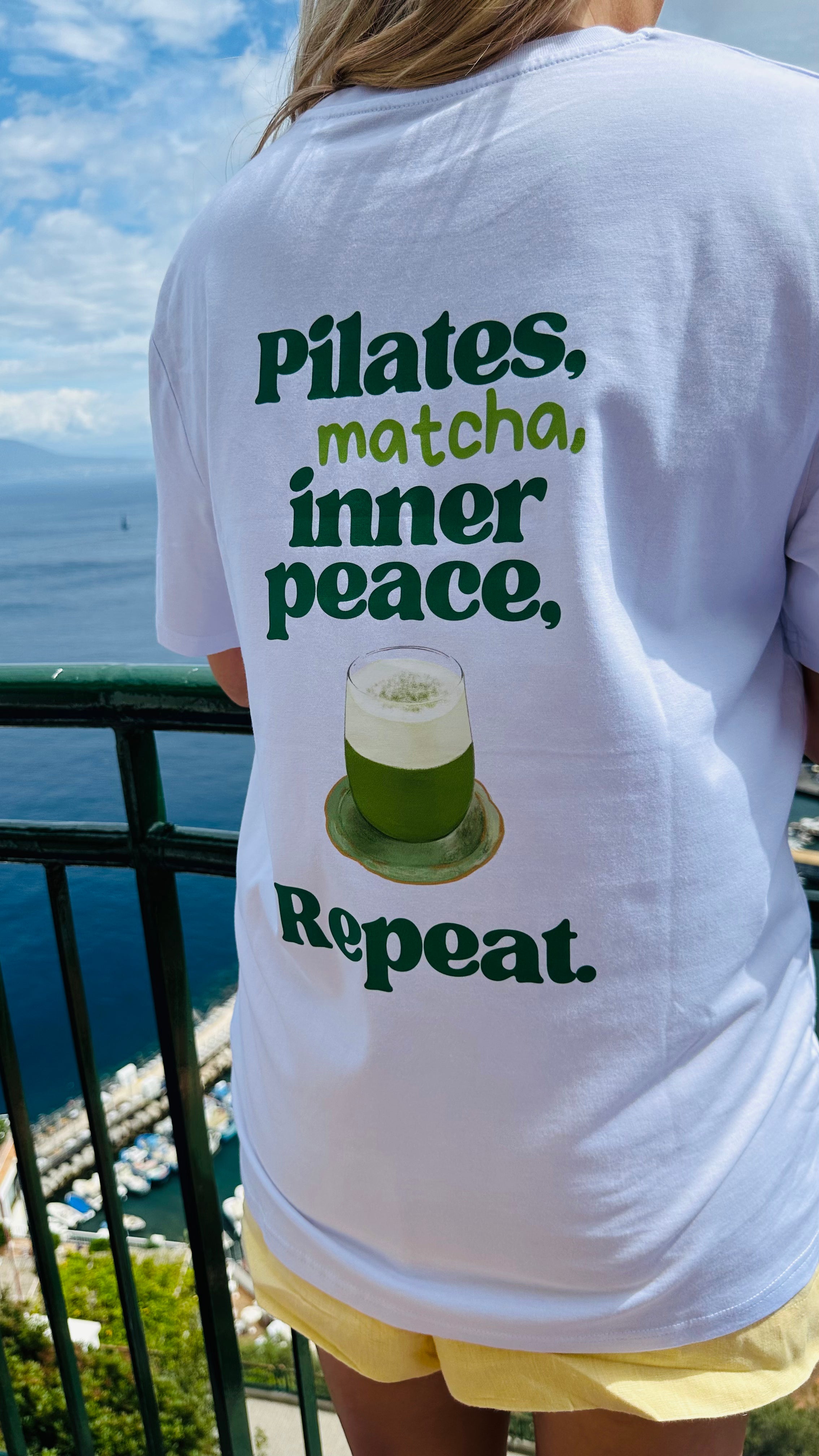 Pilates, Matcha, Inner Peace, Repeat Unisex T-shirt