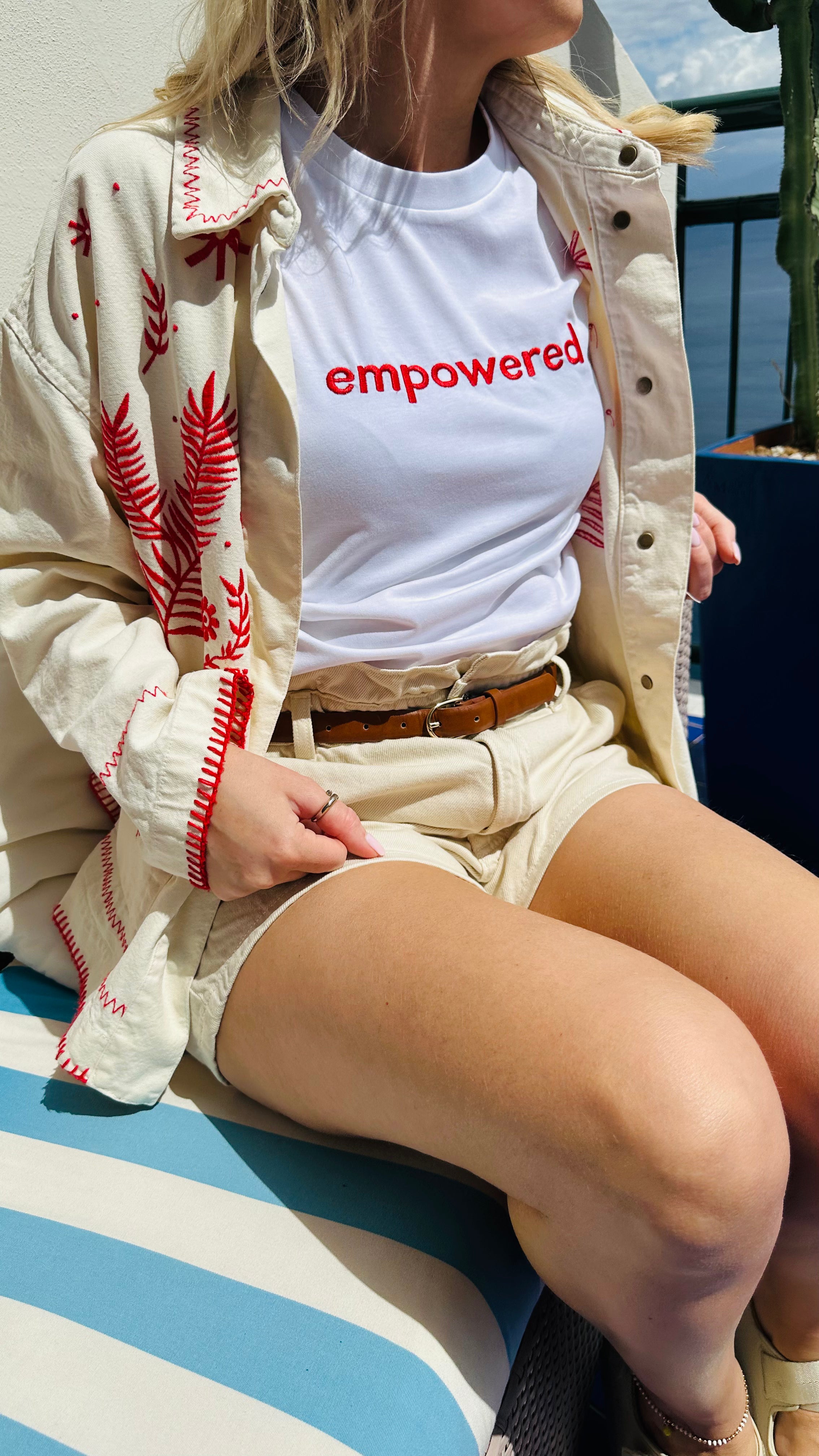 Empowered Embroidered Unisex T-shirt
