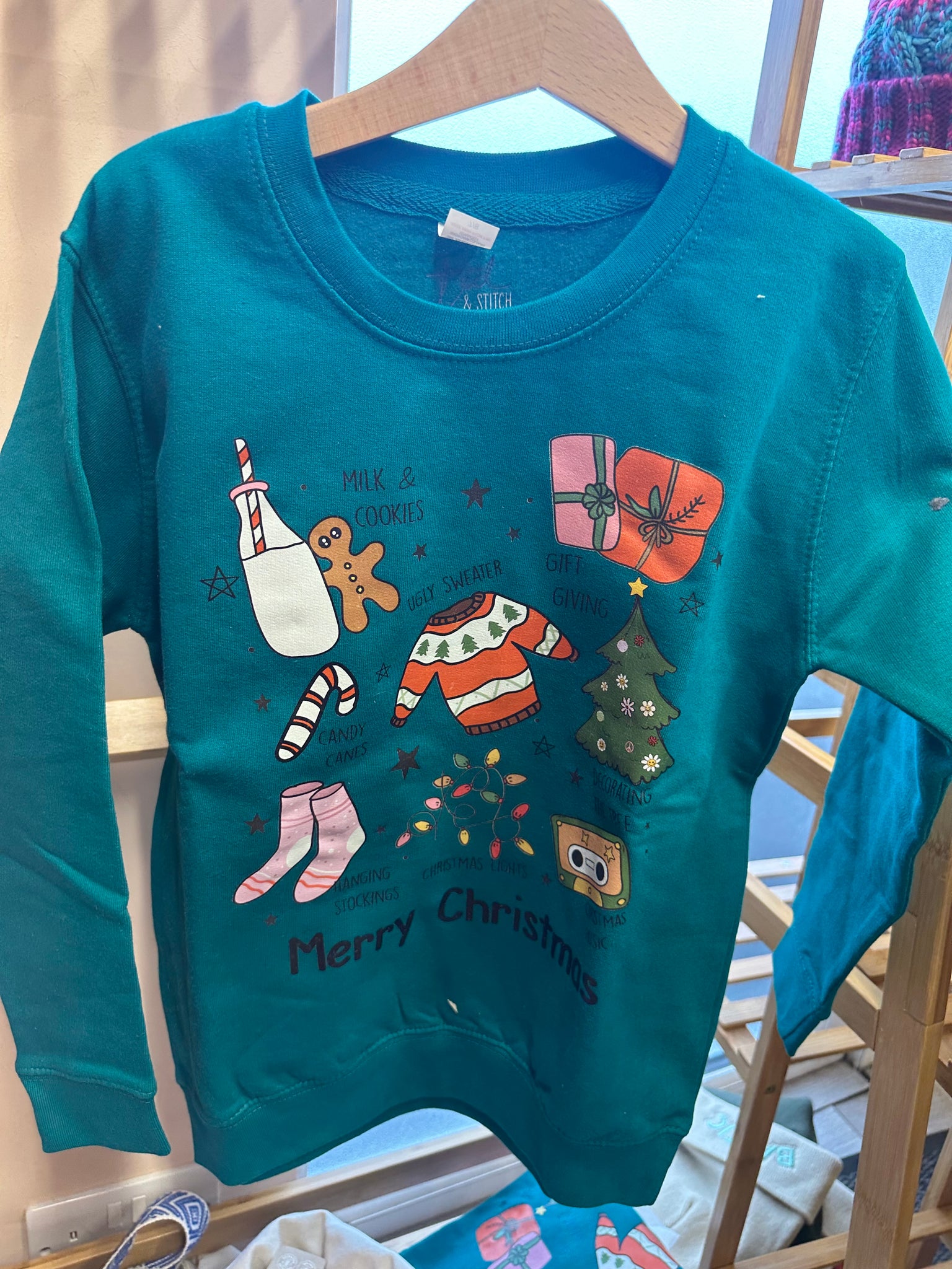 SAMPLE SALE My Favourite Christmas Things Jumper Size Kids 7-8