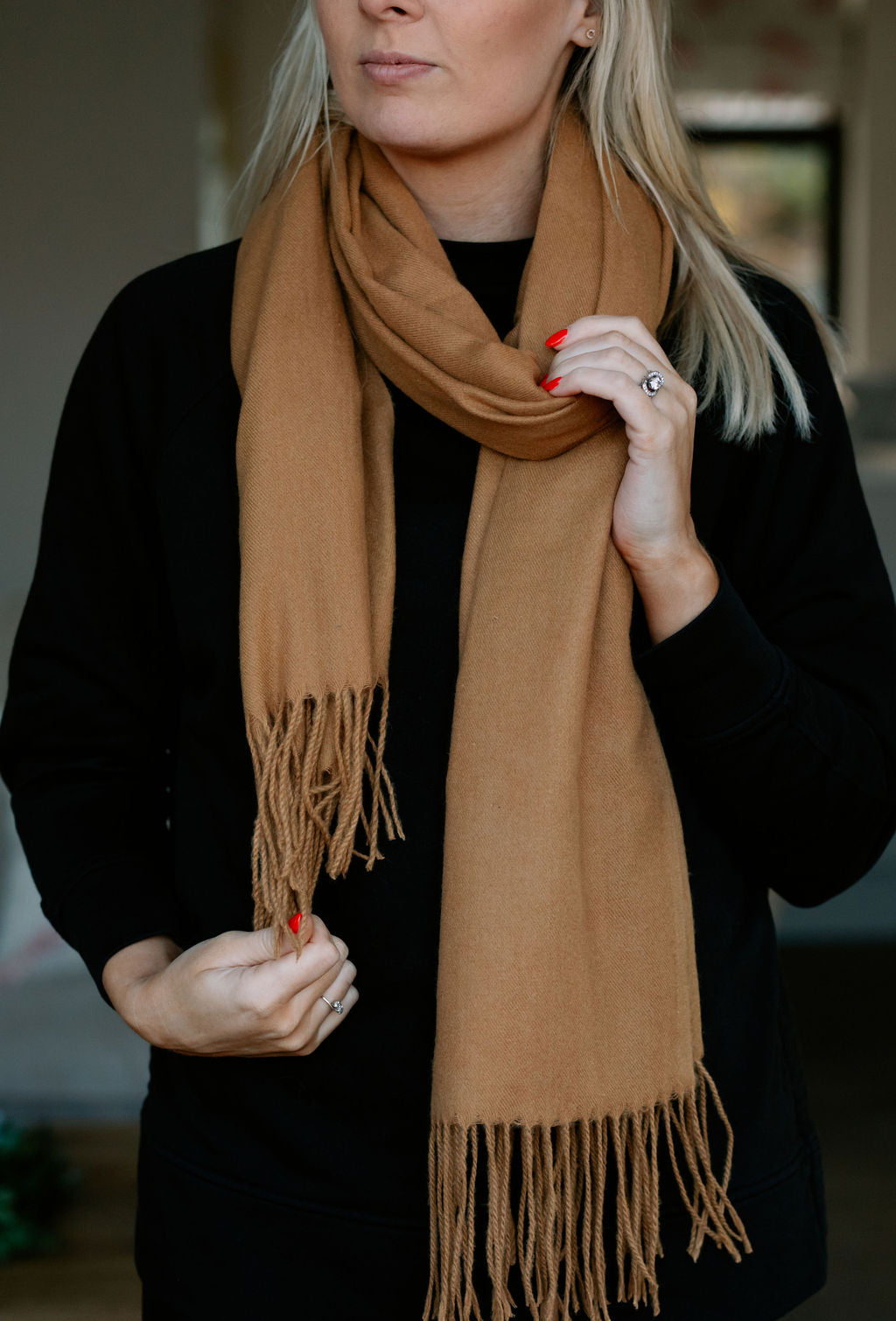 SAMPLE SALE Classic Camel Personalised Scarf