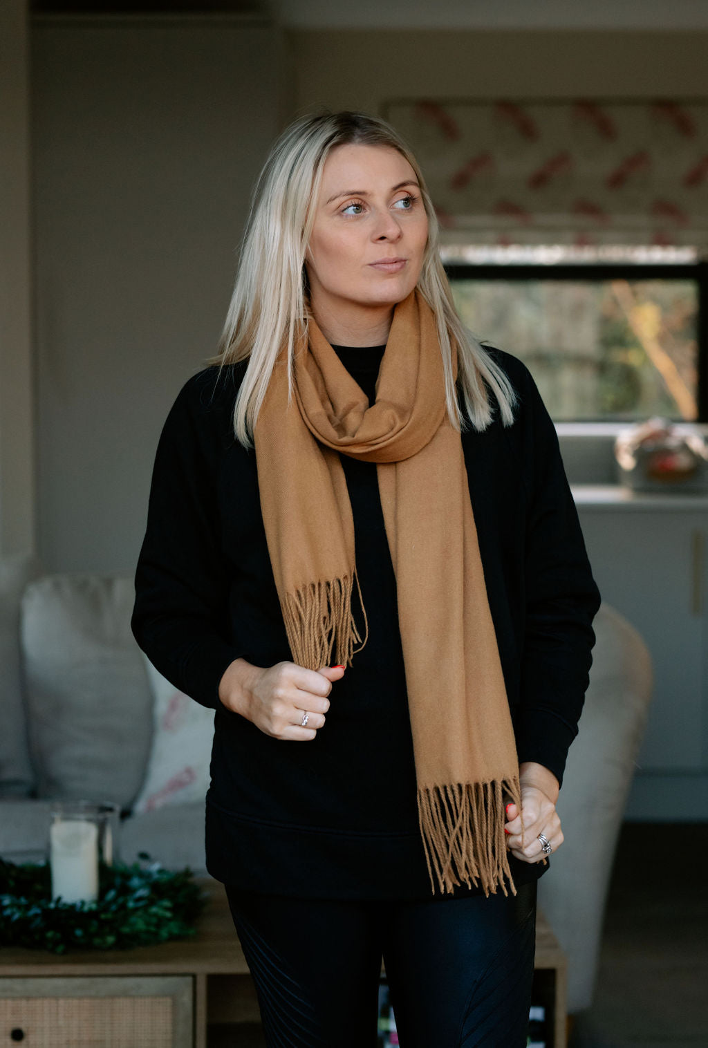 SAMPLE SALE Classic Camel Personalised Scarf