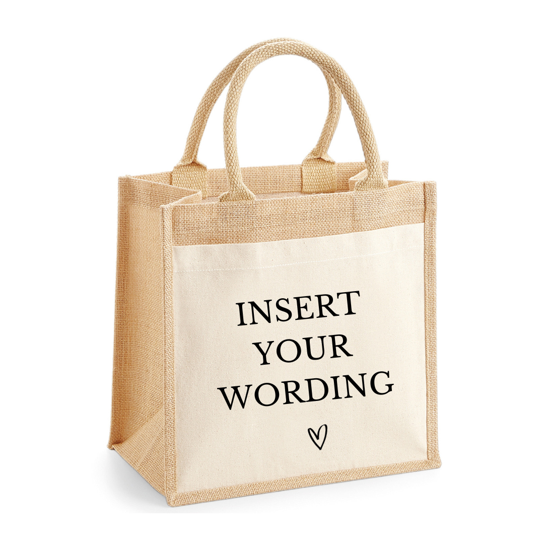 Personalised Message and Name Jute Tote – Ted Stitch Limited