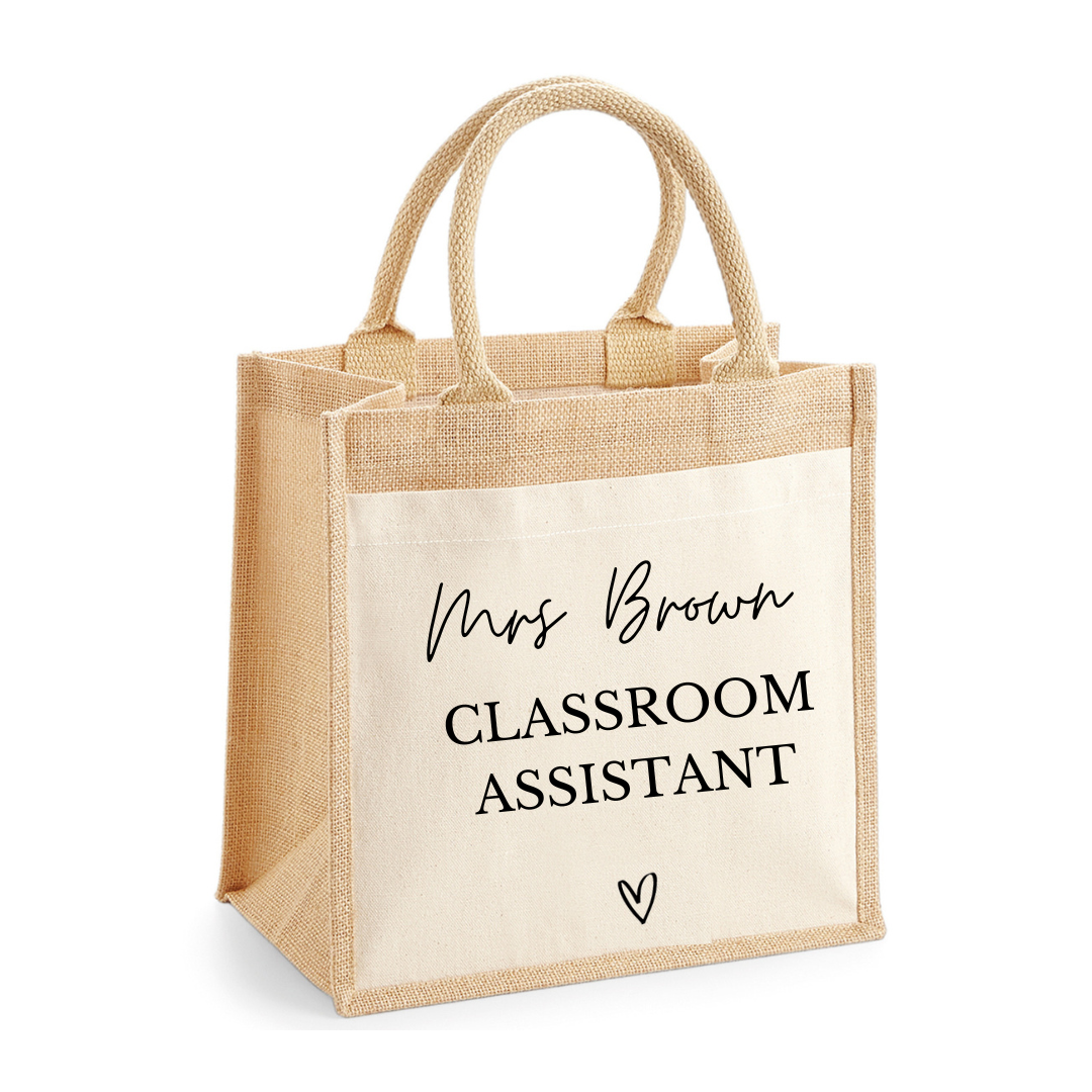 Personalised Message and Name Jute Tote