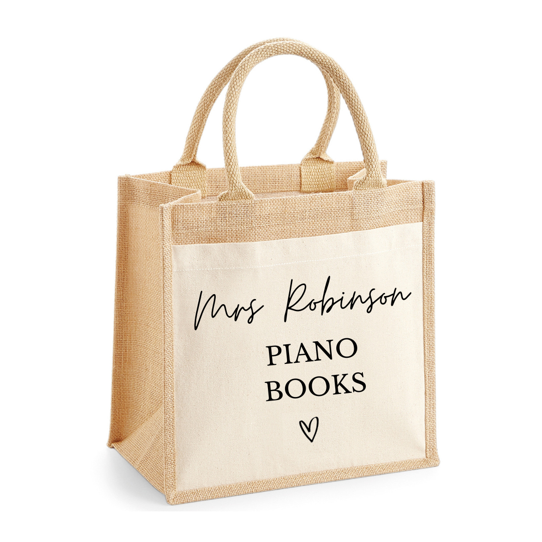 Personalised Message and Name Jute Tote Ted Stitch Limited