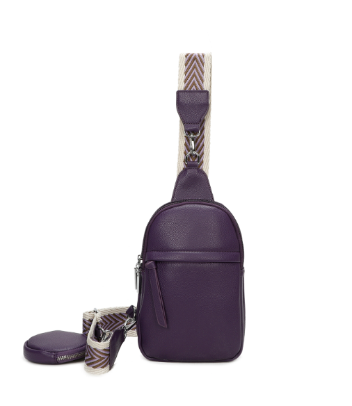 Large Sling Bag Purple with Coin Purse