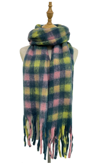 Soft Check Blanket Wrap Personalised Scarf