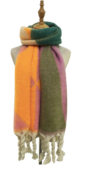 SAMPLE SALE Geo Colour Block Chunky Personalised Scarf
