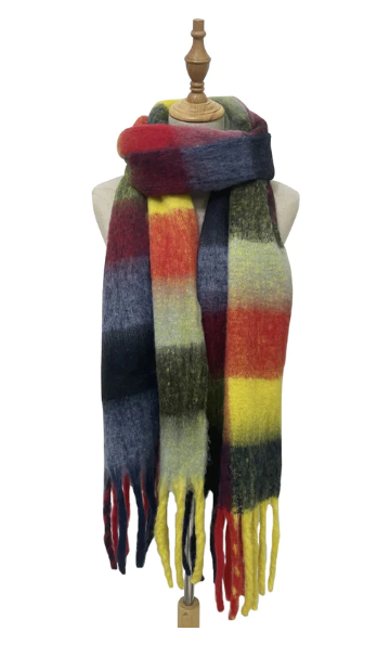 Check Stripe Soft Blanket Personalised Scarf