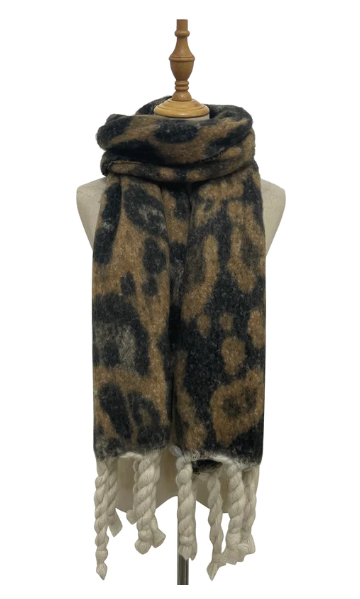 Personalised Chunky Leopard Print Scarf