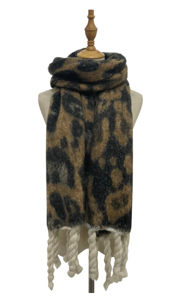 SAMPLE SALE Personalised Chunky Leopard Print Scarf