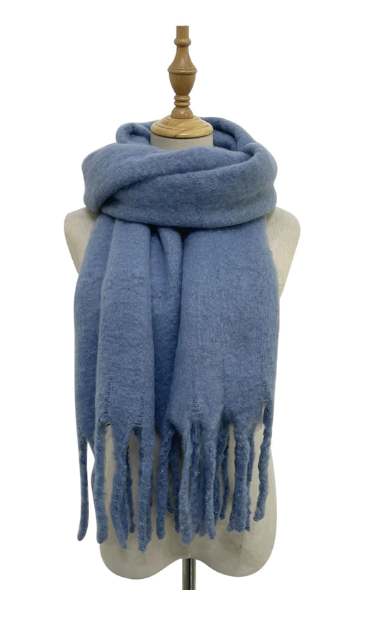 Personalised Powder Blue Tassel Blanket Scarf