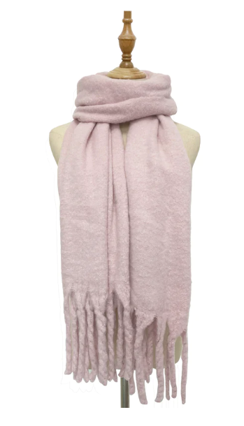 SAMPLE SALE Personalised Pale Pink Tassel Blanket Scarf