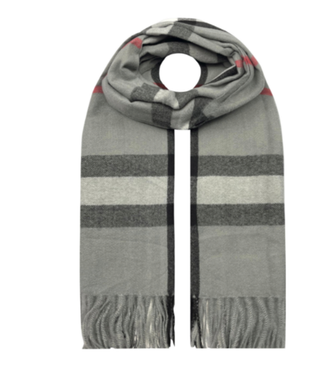 SAMPLE SALE Grey Classic Check Print Personalised Scarf