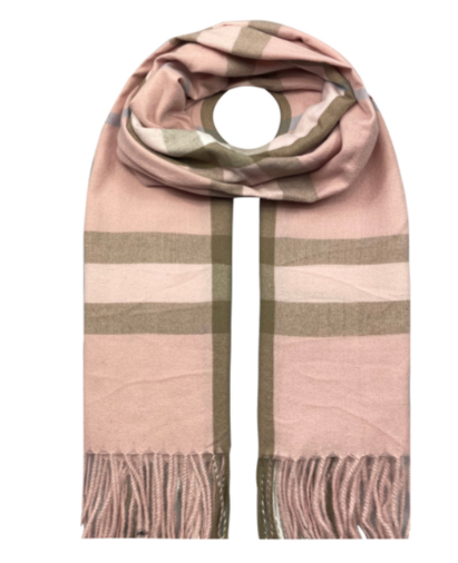 Pink Classic Check Print Personalised Scarf