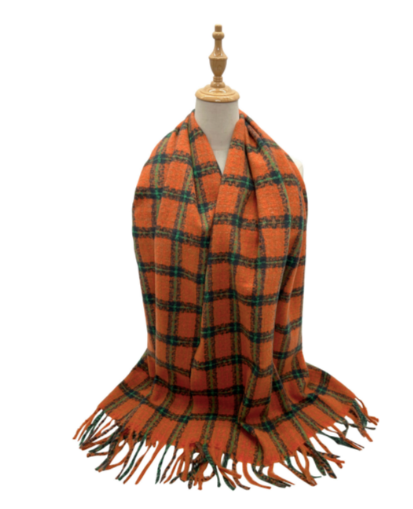 Personalised Orange Square Check Scarf