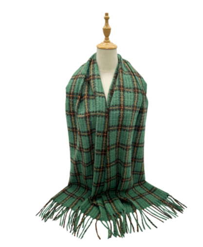 Personalised Green Square Check Scarf