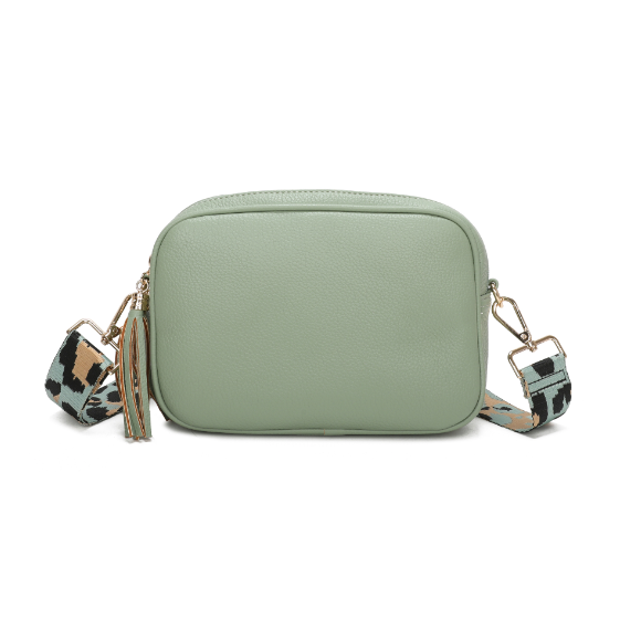 Green Double Zip Bag with Strap