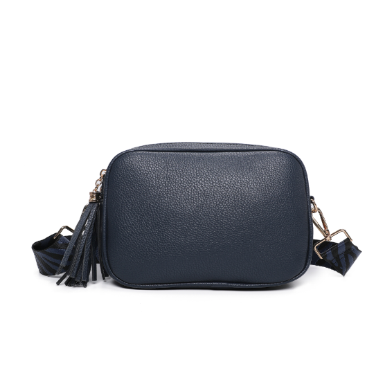 Navy Double Zip Bag with Strap