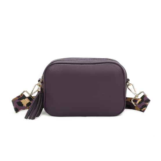 Purple Double Zip Bag with Strap