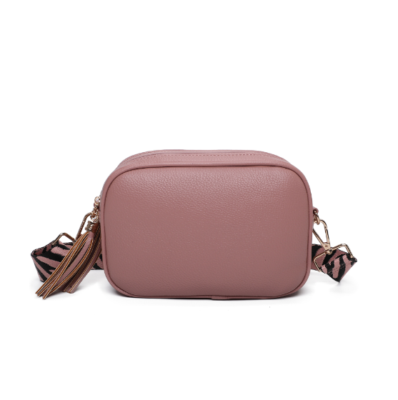 Pink Double Zip Bag with Strap