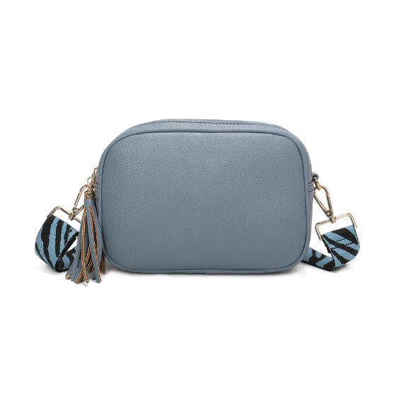 Blue Double Zip Bag with Strap