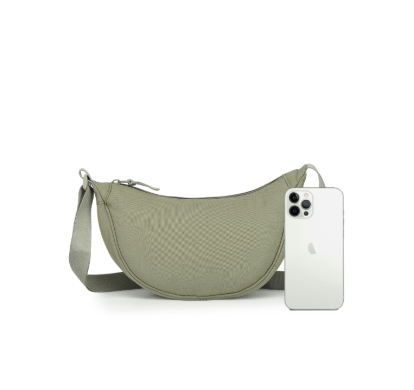 Green Canvas Rounded Shoulder / Cross Body Bag