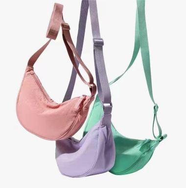 Lilac Canvas Rounded Shoulder / Cross Body Bag