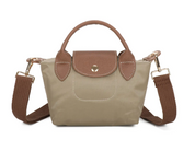 Mini Grab Handle Pouch Bag Beige