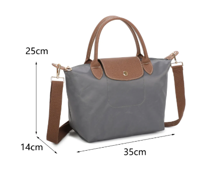 Midi Grab Handle Pouch Bag Grey