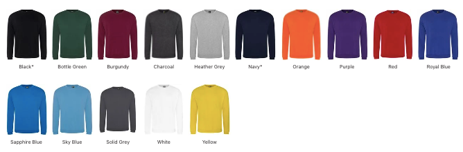 Sweatshirt Bundle - 8-Piece Package £99 ex vat