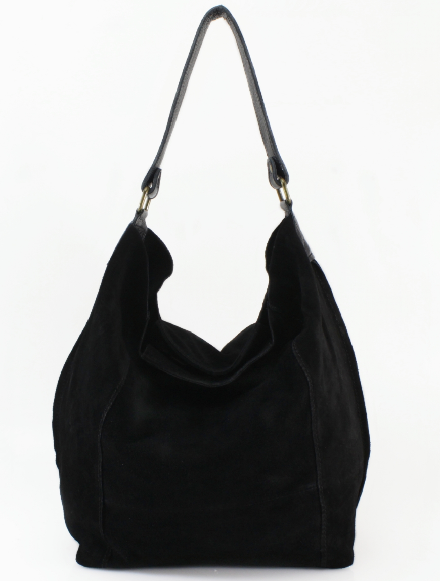 Ellen Real Suede Bag - Black