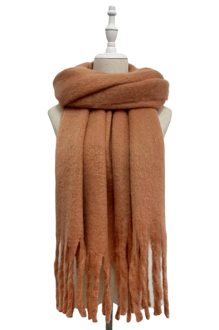 The Cosy Tassel Scarf Terracotta – Personalised