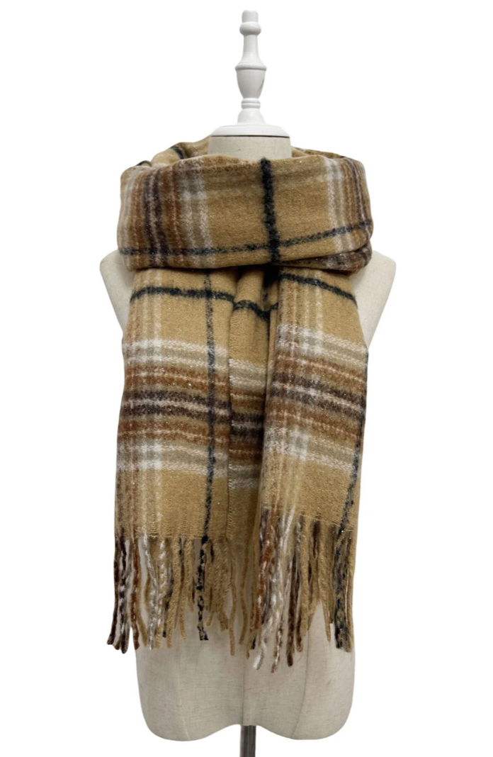 Camel Check Scarf – Personalised
