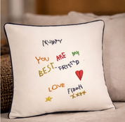 Personalised Handwriting Embroidered Cushion Cover – Custom Keepsake Gift