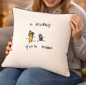 Personalised Handwriting Embroidered Cushion Cover – Custom Keepsake Gift